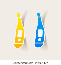 realistic design element: thermometer, medical