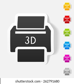 realistic design element. three d printer