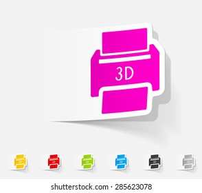 realistic design element. three d printer
