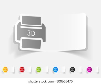 realistic design element. three d printer