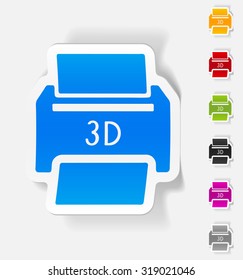 realistic design element. three d printer