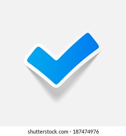 Elemento de diseño realista: tick, sí