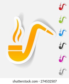 realistic design element. tobacco pipe