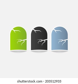 realistic design element: tombstone