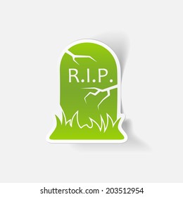 realistic design element: tombstone