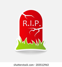 realistic design element: tombstone
