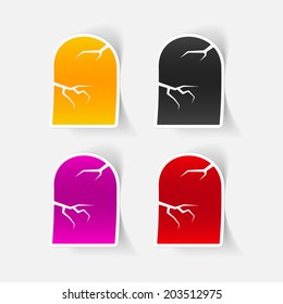 realistic design element: tombstone