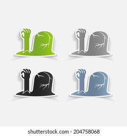 realistic design element: tombstone