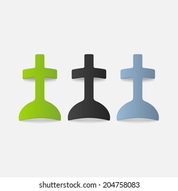 realistic design element: tombstone