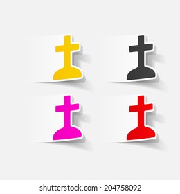 realistic design element: tombstone