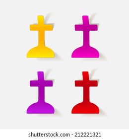 realistic design element: tombstone