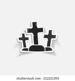 realistic design element: tombstone