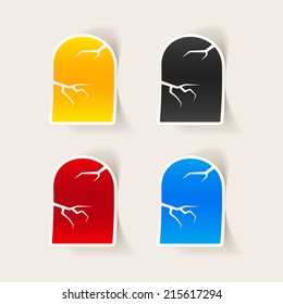 realistic design element: tombstone