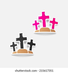 realistic design element: tombstone