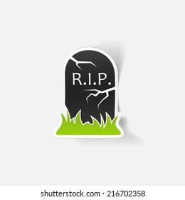 realistic design element: tombstone