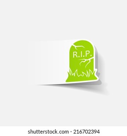 realistic design element: tombstone