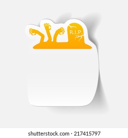 realistic design element: tombstone