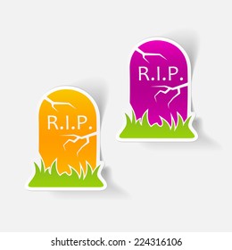 realistic design element: tombstone