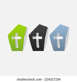 realistic design element: tombstone