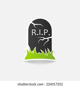 realistic design element: tombstone