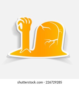 realistic design element: tombstone