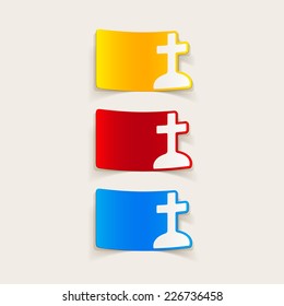 realistic design element: tombstone