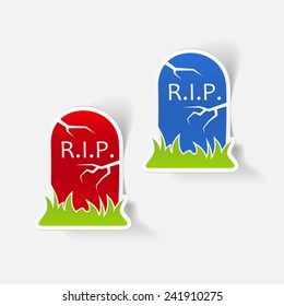 realistic design element: tombstone