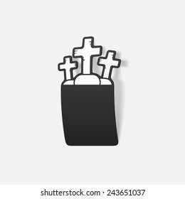 realistic design element: tombstone