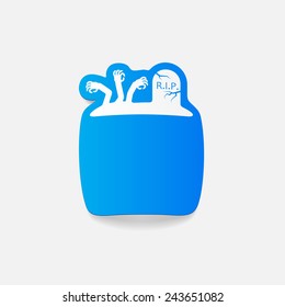 realistic design element: tombstone