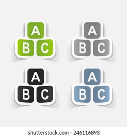 realistic design element: toy cube