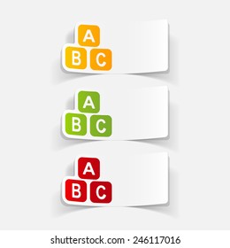 realistic design element: toy cube