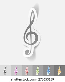 realistic design element. treble clef