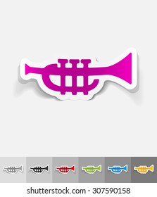 realistic design element. trumpet