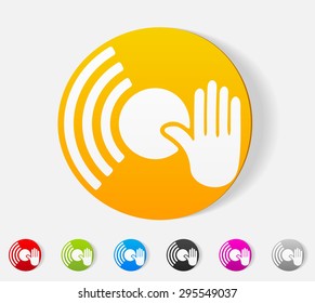 realistic design element. vinyl and dj hand