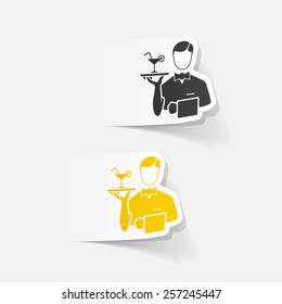 realistic design element. waiter