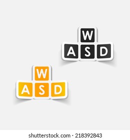 realistic design element: wasd