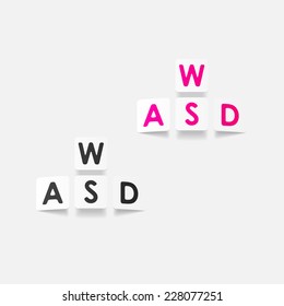 realistic design element: wasd