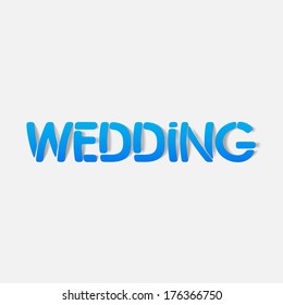 realistic design element: wedding. Modern Graphic Illustration