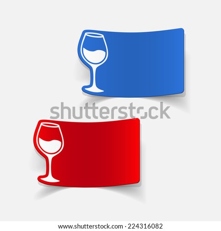 realistic design element: wineglass