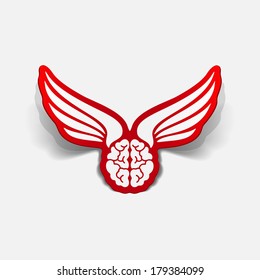 realistic design element: wing, angel, brain