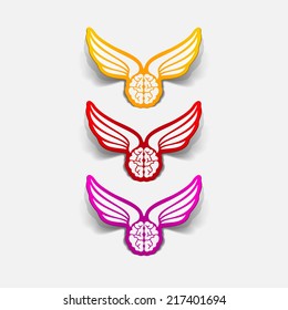 realistic design element: wing, angel, brain