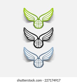 realistic design element: wing, angel, brain