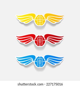 realistic design element: wing, angel, brain