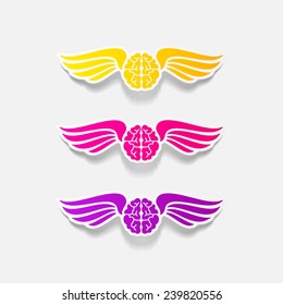 realistic design element: wing, angel, brain