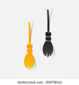 realistic design element: witch broom