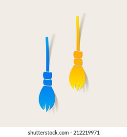 realistic design element: witch broom