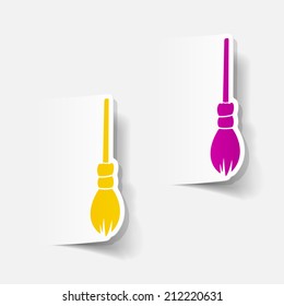 realistic design element: witch broom