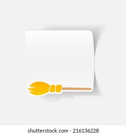 realistic design element: witch broom