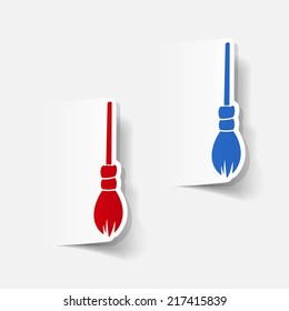realistic design element: witch broom
