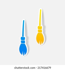 realistic design element: witch broom